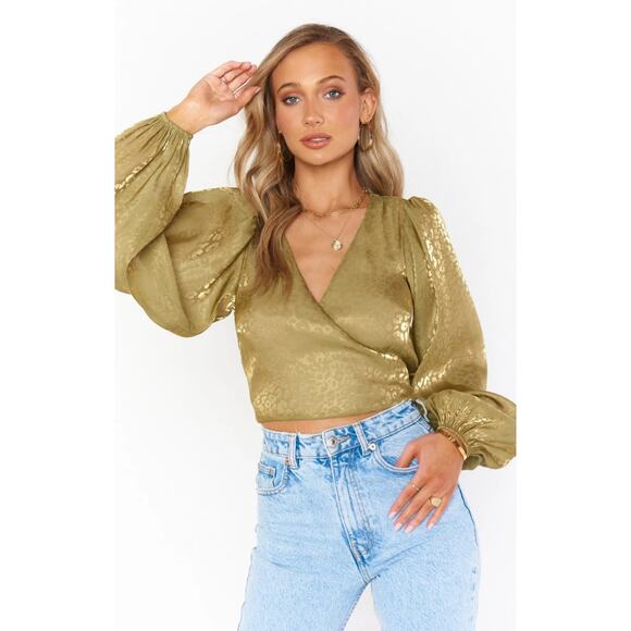 Show Me Your Mumu JOPLIN TOP Green SOLD OUT Retail $166 S - Picture 1 of 13